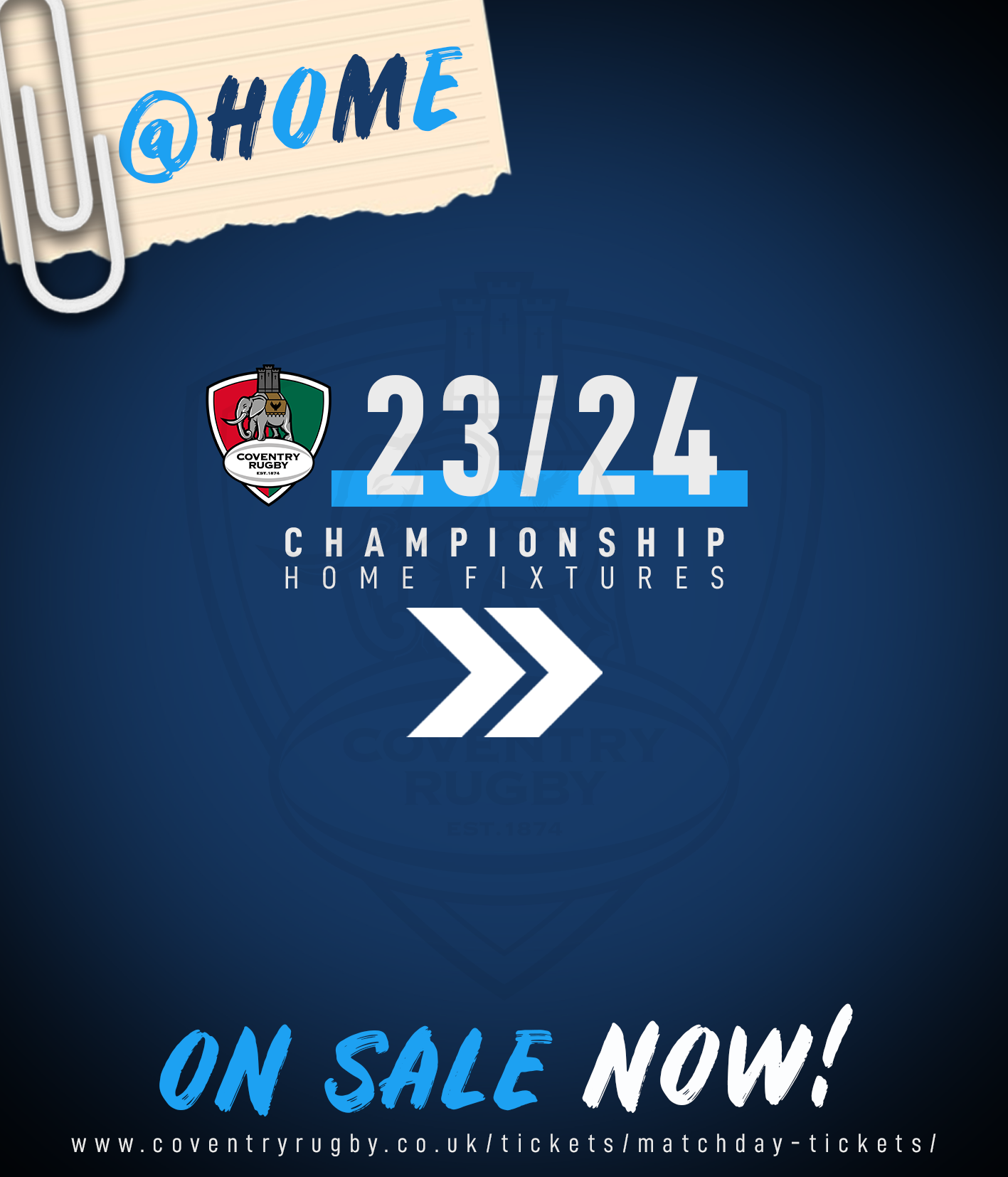 Tickets on sale for all home Championship fixtures